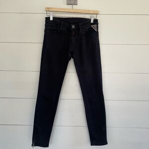 Vintage Replay Women’s 28 Black Zipper Ankle Skinny Jeans